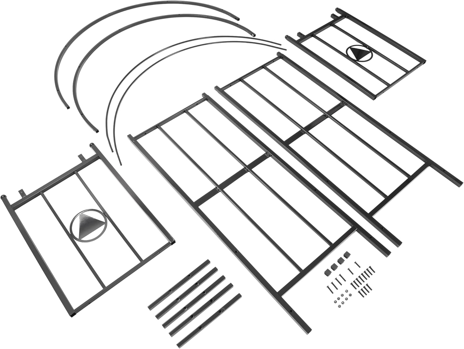 KUAFU 7.5 Ft Metal Garden Arch Arbor Trellis for Climbing Various Plants Lawn, Outdoor Party, Ceremony Decoration, Backyard Lawn, Party, Black, 44×89.5×17.7