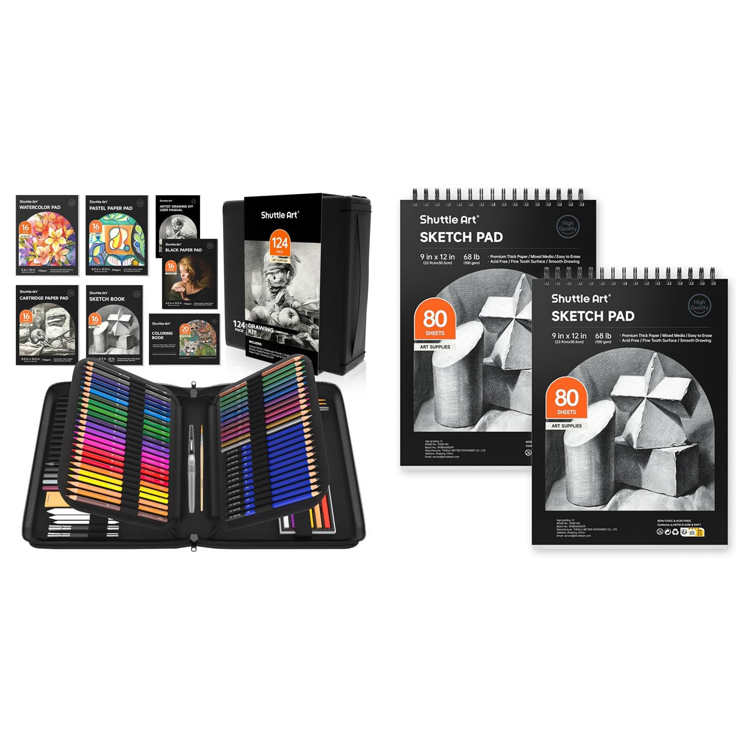 Amazon.com: Shuttle Art Drawing Kit and Sketch Pad Bundle, Set of