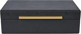 Small Black Shagreen box Faux Leather Decorative Box,Keepsake And Memory Storage Decorative Boxes with Lids for Modern Home Decor Jewelry Box Organizer