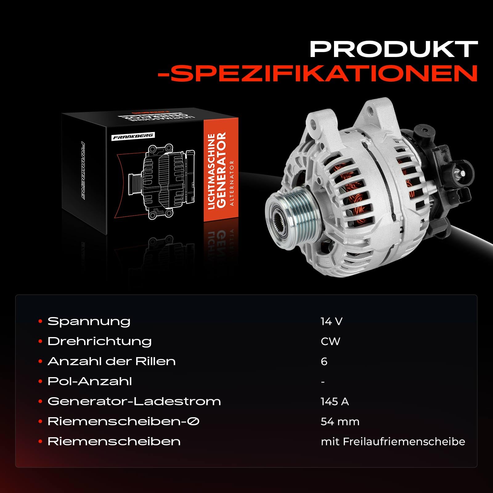 Frankberg 1 x alternator kompatybilny z C3 I FC FN 1,4 l Diesel 2002-2010 C4 I LC 1,6L-2,0L Diesel 2004-2011 Min.i R56 1,6 l Diesel 2006-2010 308 CC 4B 2,0 l Diesel Replace # 0122 45251 26 EU