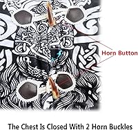 Vista 4 de Vikings - Abrigos con capucha, estampado nórdico de lana de cordero artificial, chaqueta de parka de longitud media para hombre