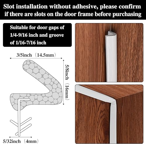 Miniatura 2 de Bouiexye Burlete negro para puerta, resistente al polvo, a prueba de sonido, 40 pies para puertas y ventanas, reemplazo de marcos en forma de V,