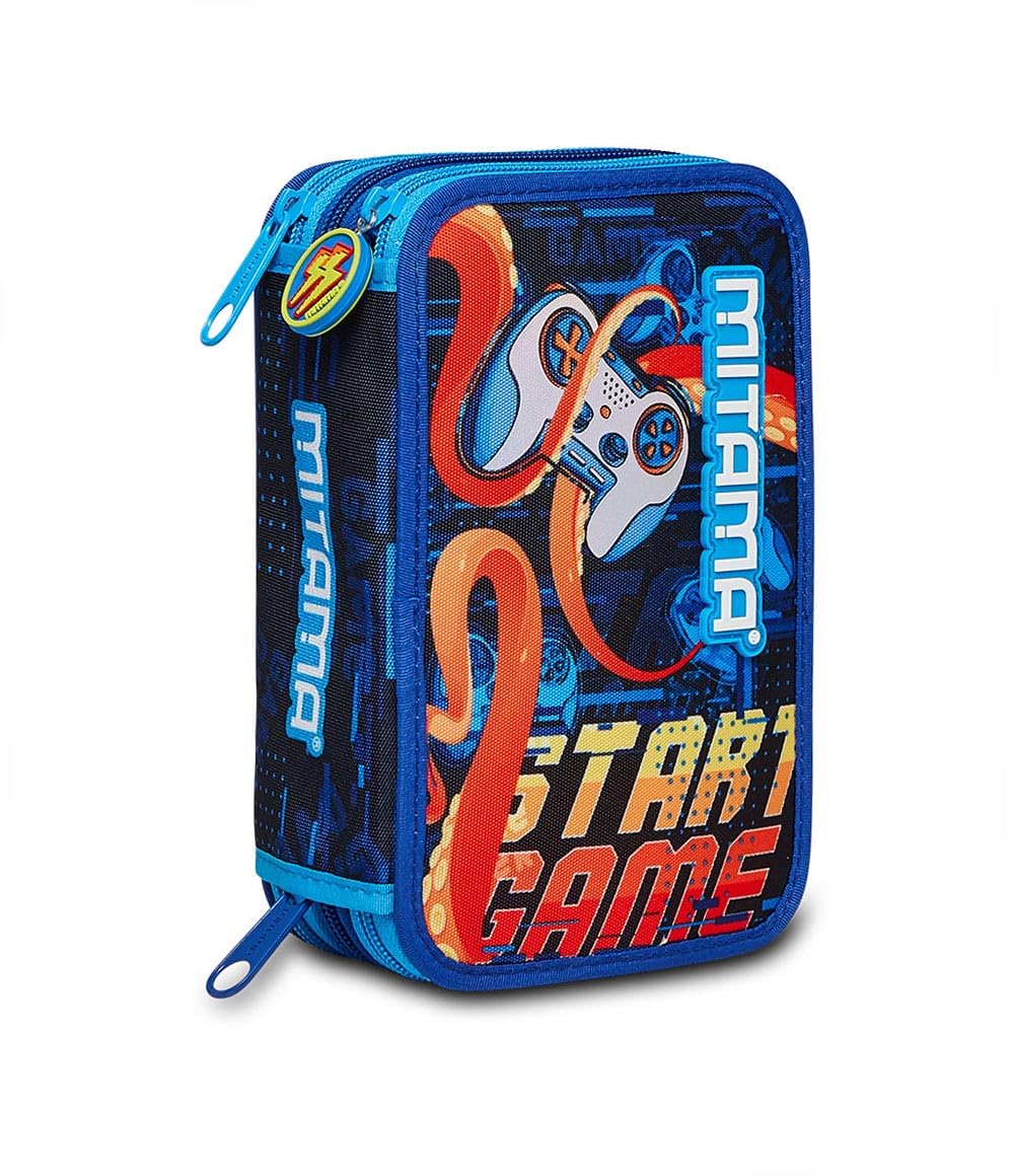 Mitama ASTUCCIO 3 Zip, Children and Boys 3 Zip CASE, Blue, Taglia Unica