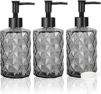Vista 1 de Goodmeet - Juego de 3 dispensadores de jabón de vidrio de 11 onzas, bomba a prueba de óxido para jabón de manos, champú y loción, botella recargable