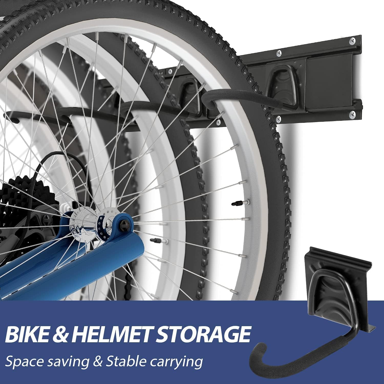NETWAL Bike Storage Rack Wall Mount Garage Hanger for 5 Bicycles & 3 Helmets,Holds Up to 300lbs