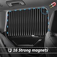 Vista 5 de XCBYT Car Window Shades - 2 Pack Car Privacy Curtain 99% Block Light Magnetic Sun Shade for Baby Privacy Protection Keep Cool in Summer Insulate