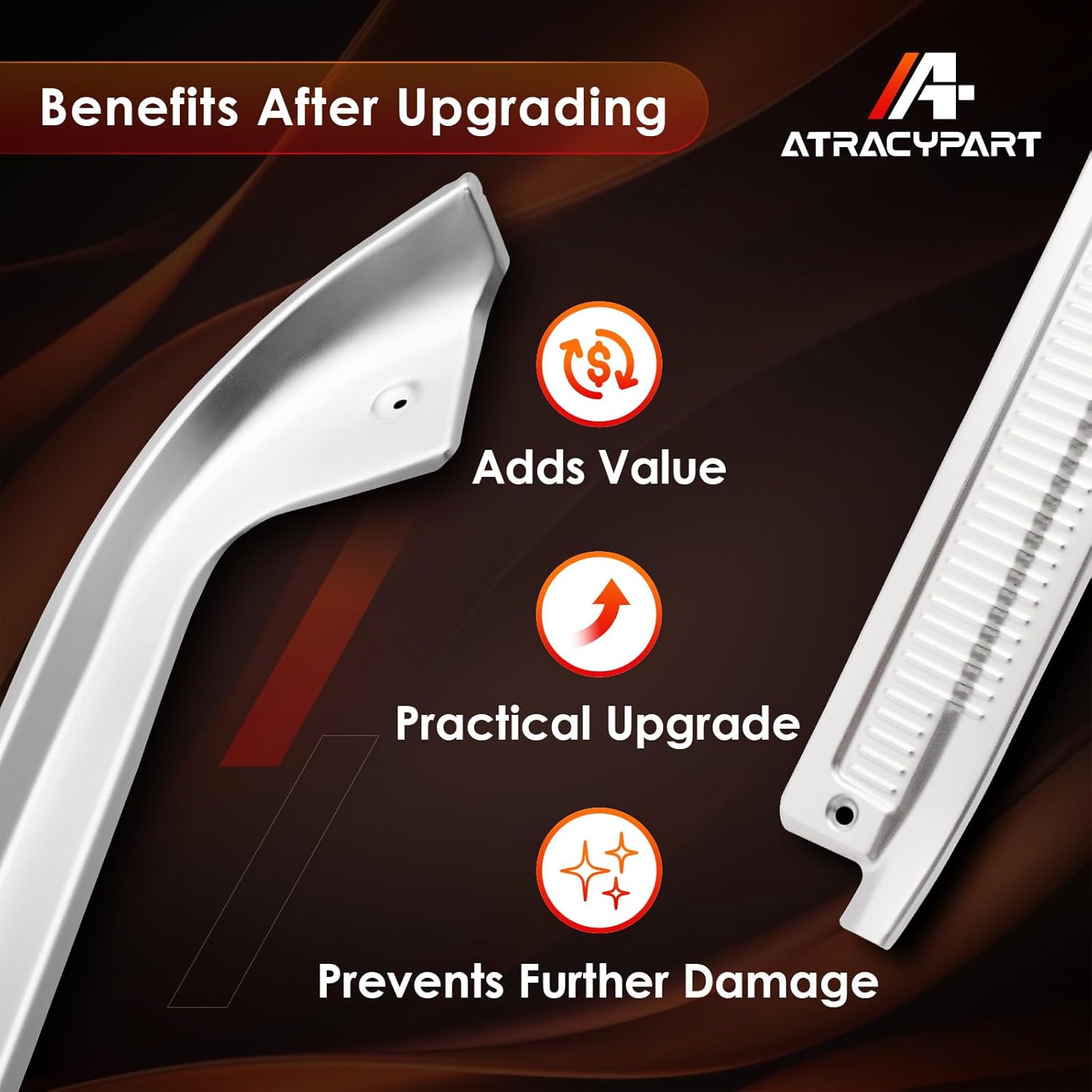 Door Sill Protector Kit, Compatible with 1978–1991 Chevy GMC C/K R/V Series Pickup, Aluminum Door Edge Guard Scratch Protector Interior Trim Accessory, 4PCS