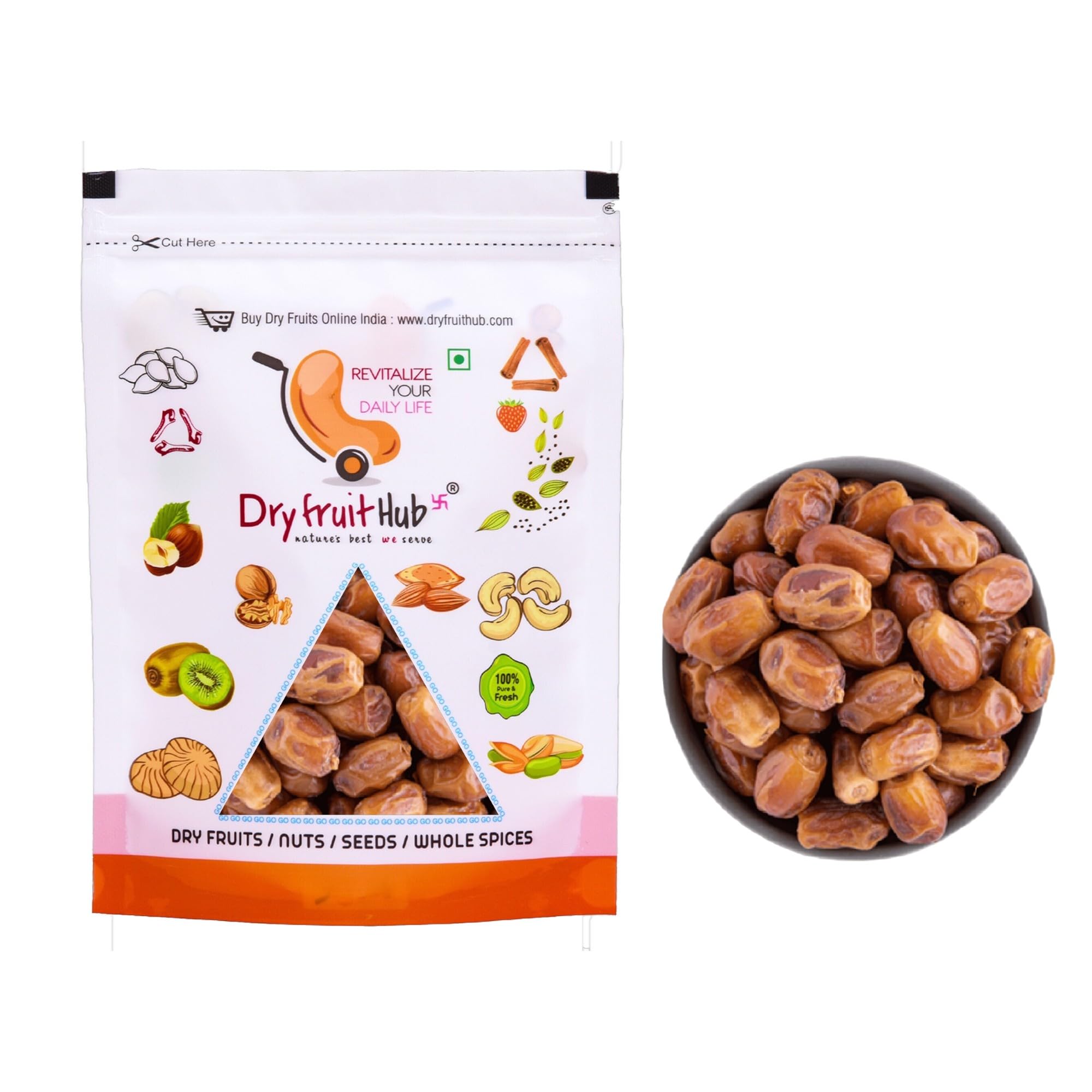 Dry Fruit Hub Dried Dates 1Kg | Golden Arabian Dates | Zahidi Dates | Khajur | Khajoor | No Preservatives | No Added Sugar | Dried Fruits | Rich in Iron, Fibre & Vitamins Pack OF 2 (B0CP5NFBCV) Amazon Price History, Amazon Price Tracker