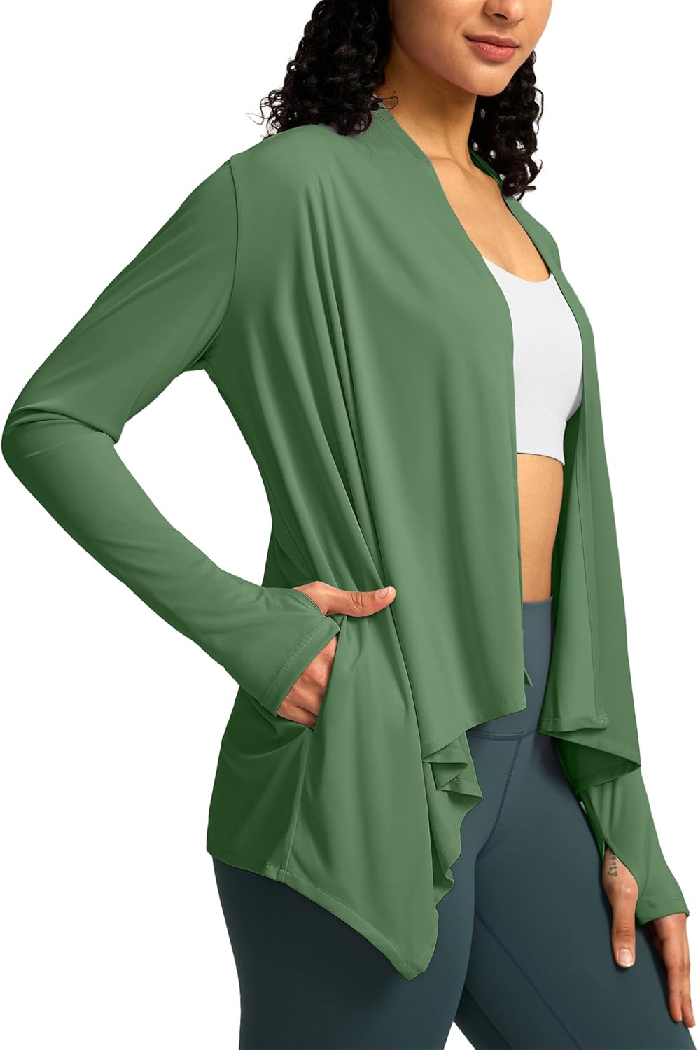 SANTINY UPF50+ Sun Shirt for Women Long Sleeve SPF UV Sun Protection Shirts Lightweight Cardigan with Pockets Swim Cover Up