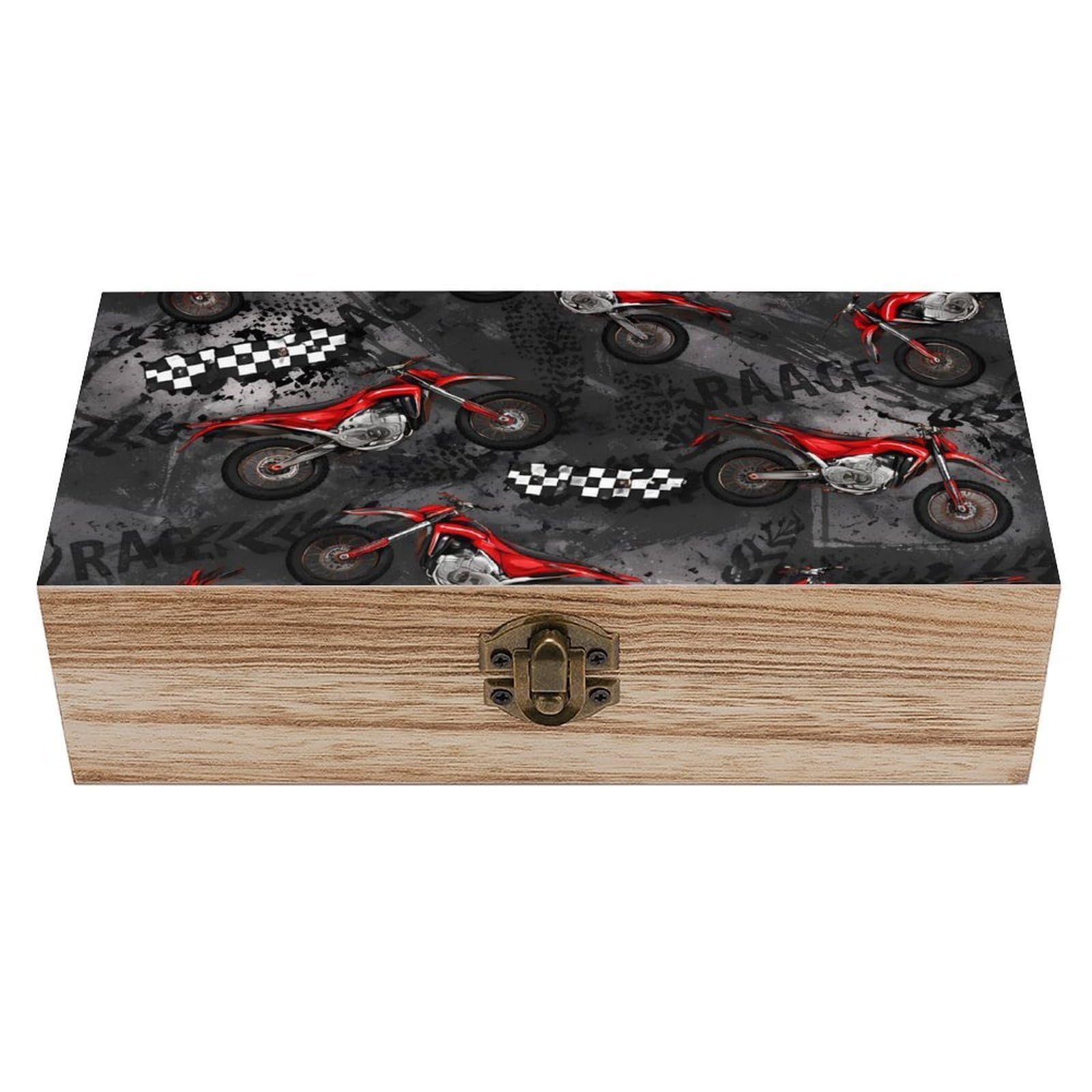 HLBSDM Motorcycle Motocross Dirt Bikesv Wooden Storage Box