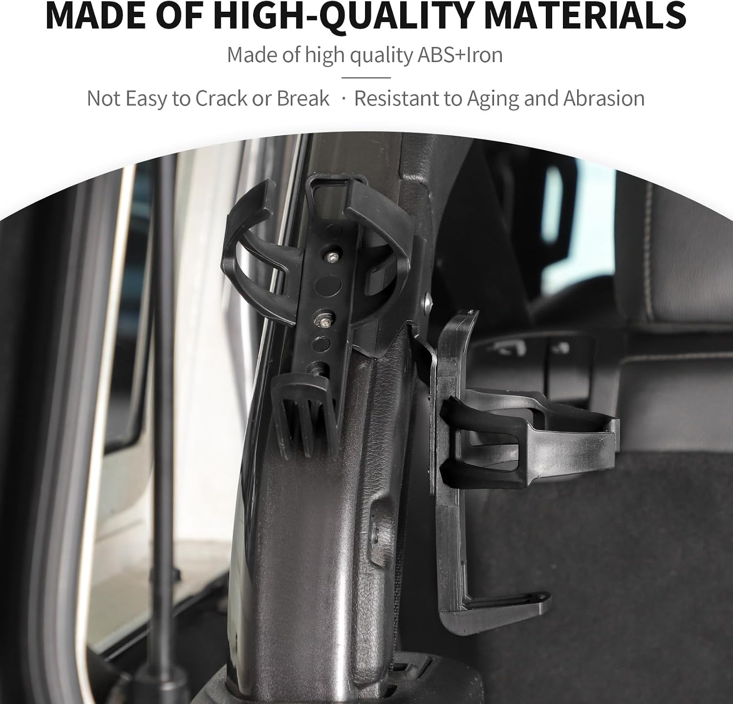 JeCar Roll Bar Fire Extinguisher Bracket + Cup Holder Mount Compatible with Jeep Wrangler JL & Gladiator JT 4-Door 2018-2025, Left Side