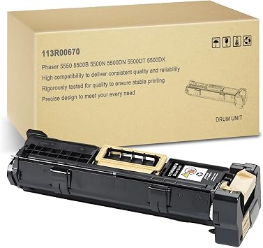 5500 5550 Drum Unit Replacement for Xerox 113R00670 Drum Cartridge for Phaser 5550 5500B 5500N 5500DN 5500DT 5500DX Printer, 60,000 Pages, 1-Pack