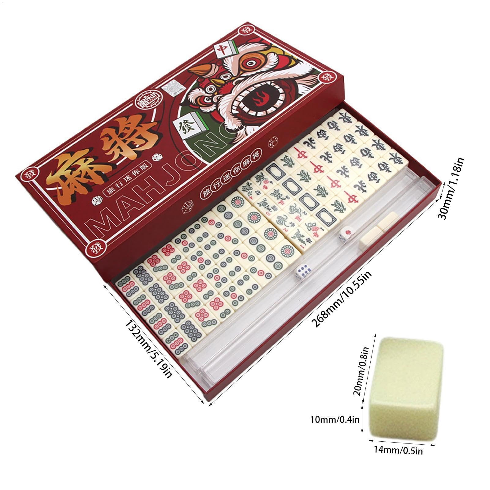 Générique Mahjong Chinois Traditionnel 144 Tuiles, Jeu De Société Mah-jong Jeu De Famille Pour Les Adultes, Portable Pour La Maison, L'extérieur, Les Voyages