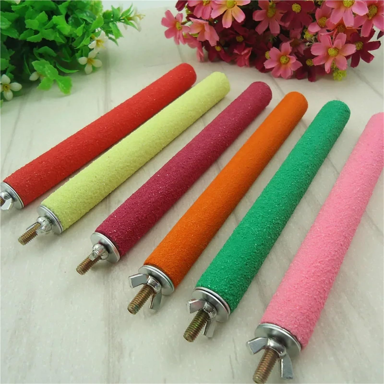 Lot de 8 jouets pour perroquets - Perchoir à oiseaux - Plateforme - Jouet à mâcher - Broyage des pattes - Propre pour morsures et perruches