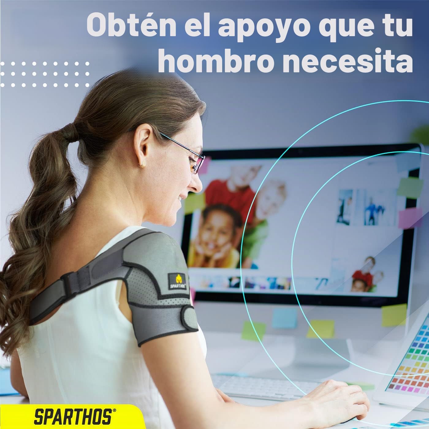Sparthos Manguito rotador para hombro para mujeres y hombres, soporte - Gris-UNI