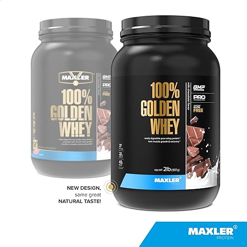 Miniatura 2 de Maxler 100% proteína de suero de leche dorada  0.76 oz de proteína de suero de alta calidad en polvo por porción  Pre-post Intra entrenamiento