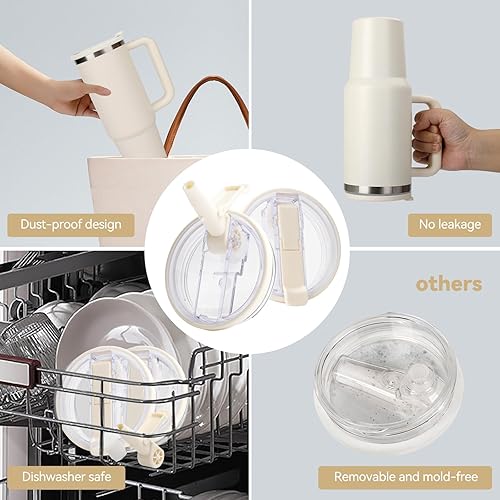 Miniatura 7 de Tapa Flip Straw Pro de 40oz para Stanley, 2025 NUEVA Tapas a Prueba de Fugas de Repuesto para Stanley Quencher y ProTour, Tapa de Vaso Sin Derrames