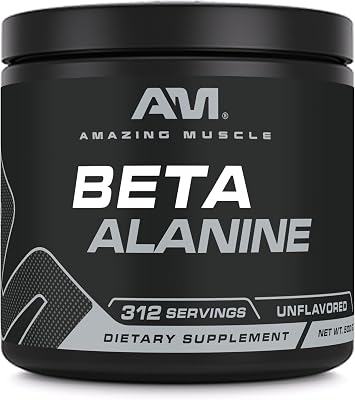Amazing Muscle Beta-Alanine Powder Supplement | 1600 Mg | Unflavored | 500 G 1.1 LB | 312 Servings | Non-GMO | Made in USA