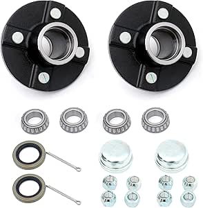 Trailer Hub FKG Spindle Kit - 5 Bolt 4.5" Circle For 2200 Lb Axles With 1-1/16" Straight Spindles 5 Bolt Spindle