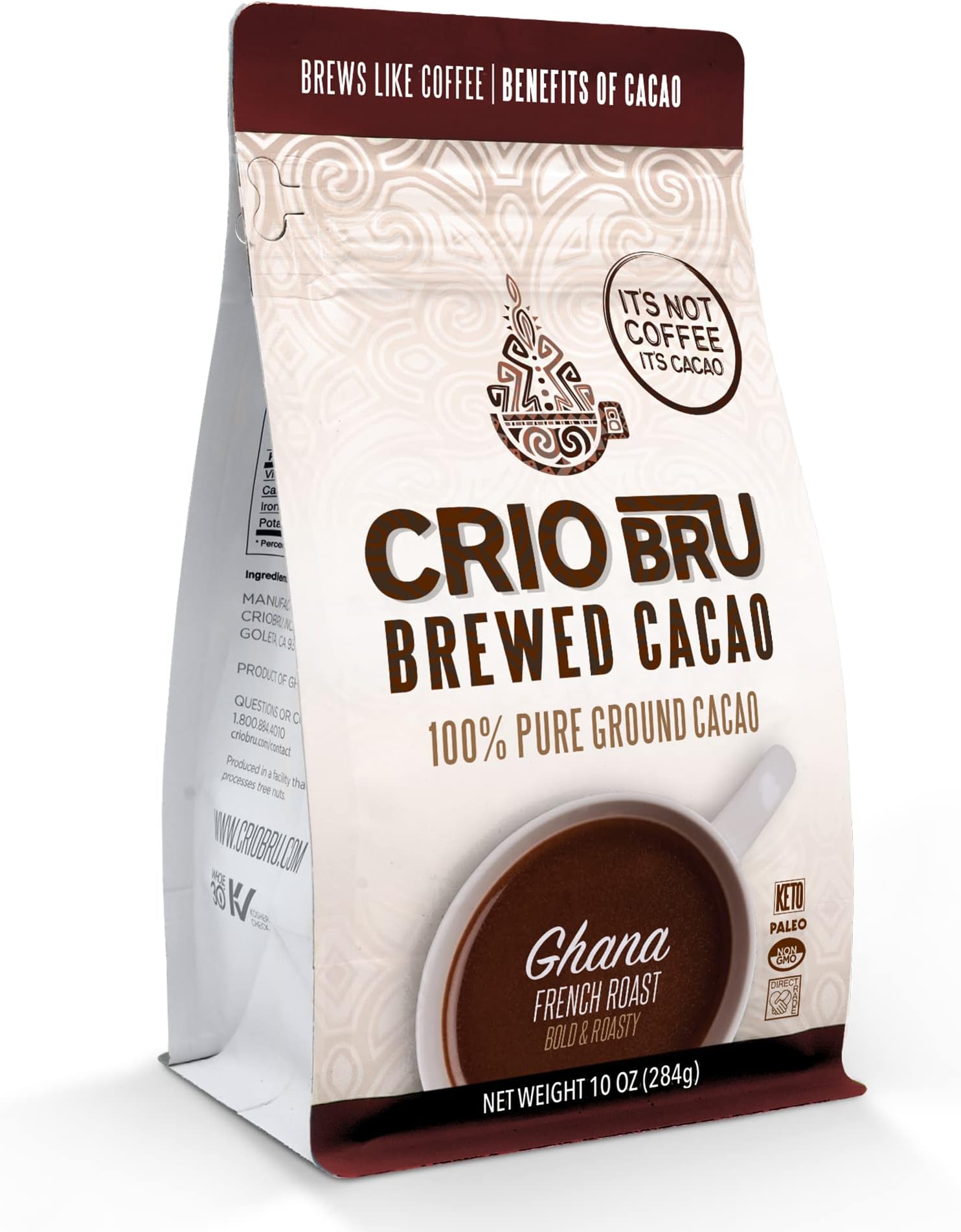 Crio Bru Ghana French Roast 10 oz Bag Brewed Cacao Drink