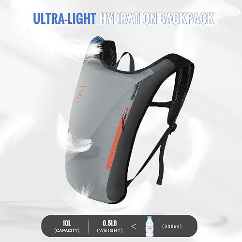 Miniatura 3 de Hydration Pack with 3L PEVA Water Bladder - Lightweight Hydration Backpack for MTB Cycling, Hiking, Running - Women & Men - 10L Capacity