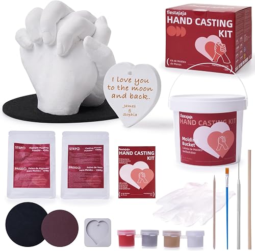 Fiestajaja Hand Casting Kit for Couples, Hand Mold Kit for Adults & Kid | Hand Casting Kit For Anniversary Engagement Wedding Birthday Valentine Gifts for Her or Him,Boyfriend Girlfriend
