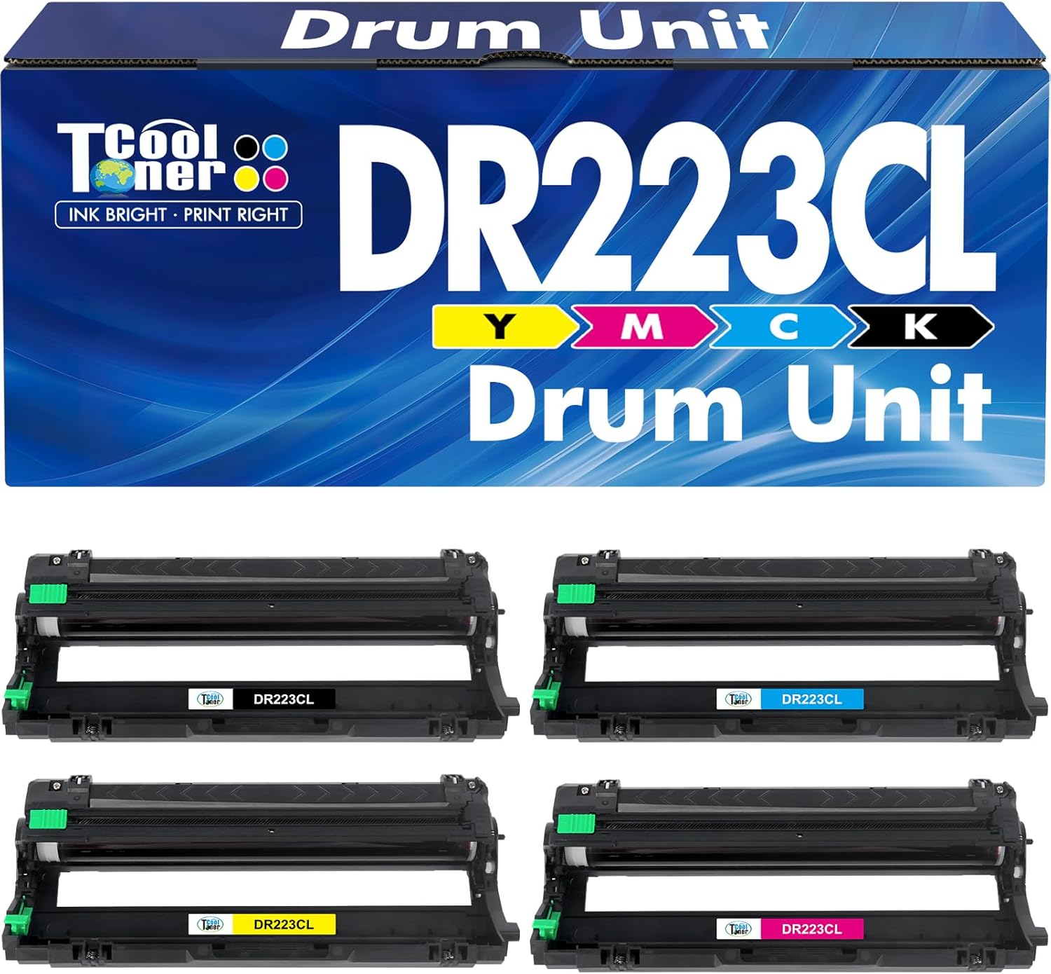 DR223CL Drum Unit High Yield DR-223CL DR223 Replacement for Brother DR223CL DR-223CL DR223 DR-223 for MFC-L3770CDW MFC-L3750CDW MFC-L3710CW HL-L3290CDW HL-L3230CDW HL-L3210CW Printer (K/C/M/Y, 4-Pack)