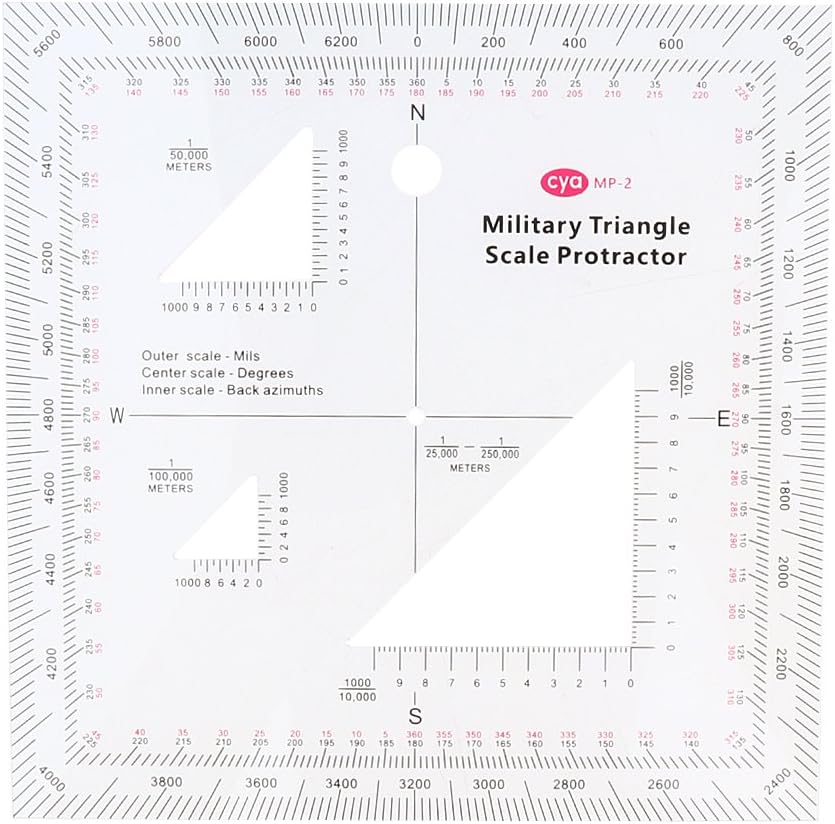 5"x5" Coordinate Scale Protractor Grid Reader GTA Topographic Map Scale for Map Reading