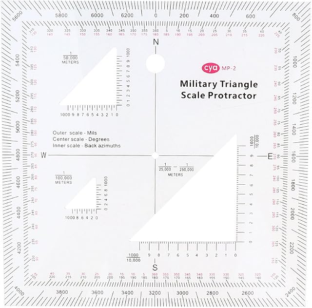 Sharplace Style UTM/Coordinate Scale  Map Reading and Land Navigation  Topographical, Protractor and Grid Reader