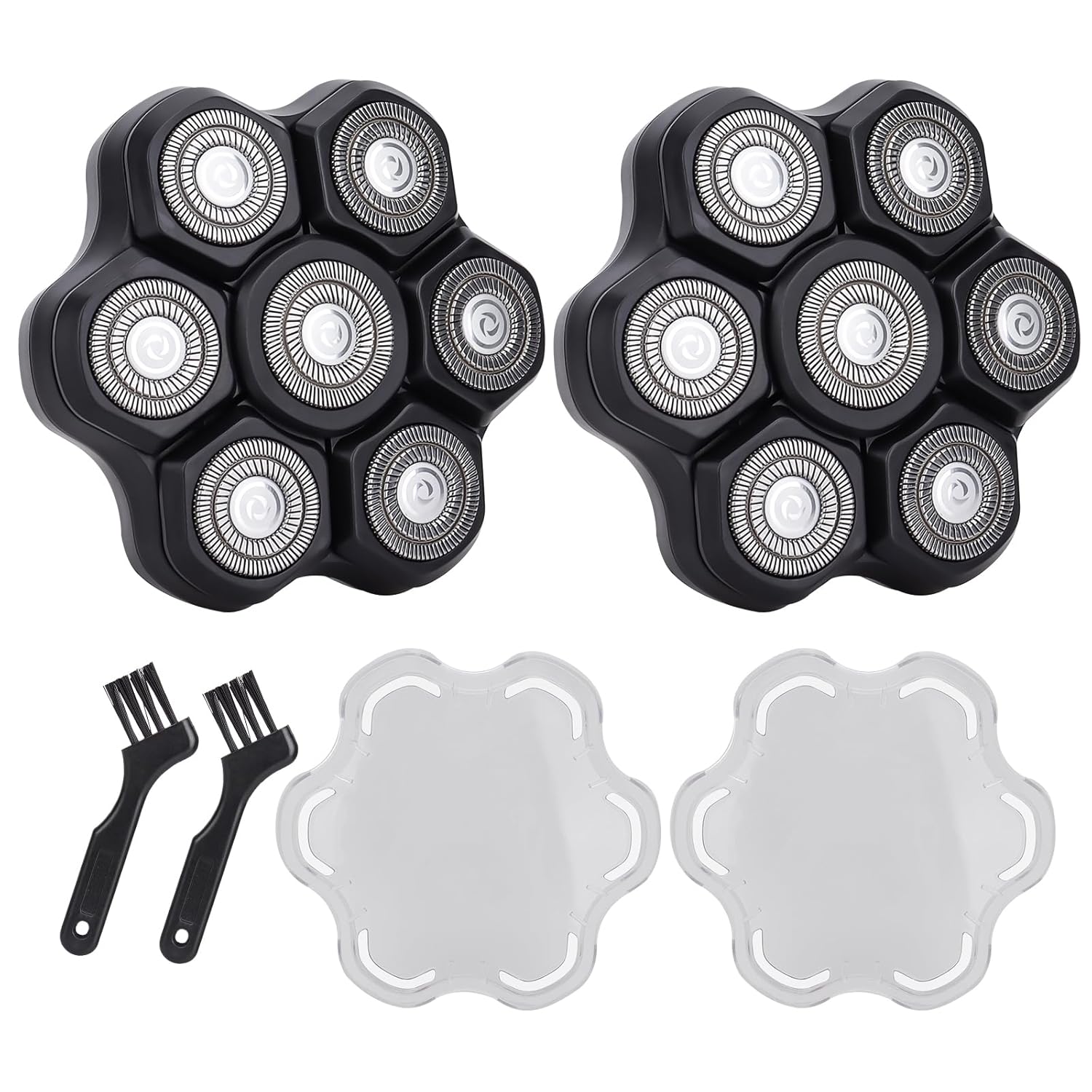 7 Blades Head Shaver Replacement Heads - Magnetic Shaver Replacement Heads - Universal Replacement Heads 2pcs