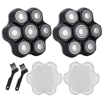 7 Blades Head Shaver Replacement Heads - Magnetic Shaver Replacement Head - Universal Replacement Heads 2pcs