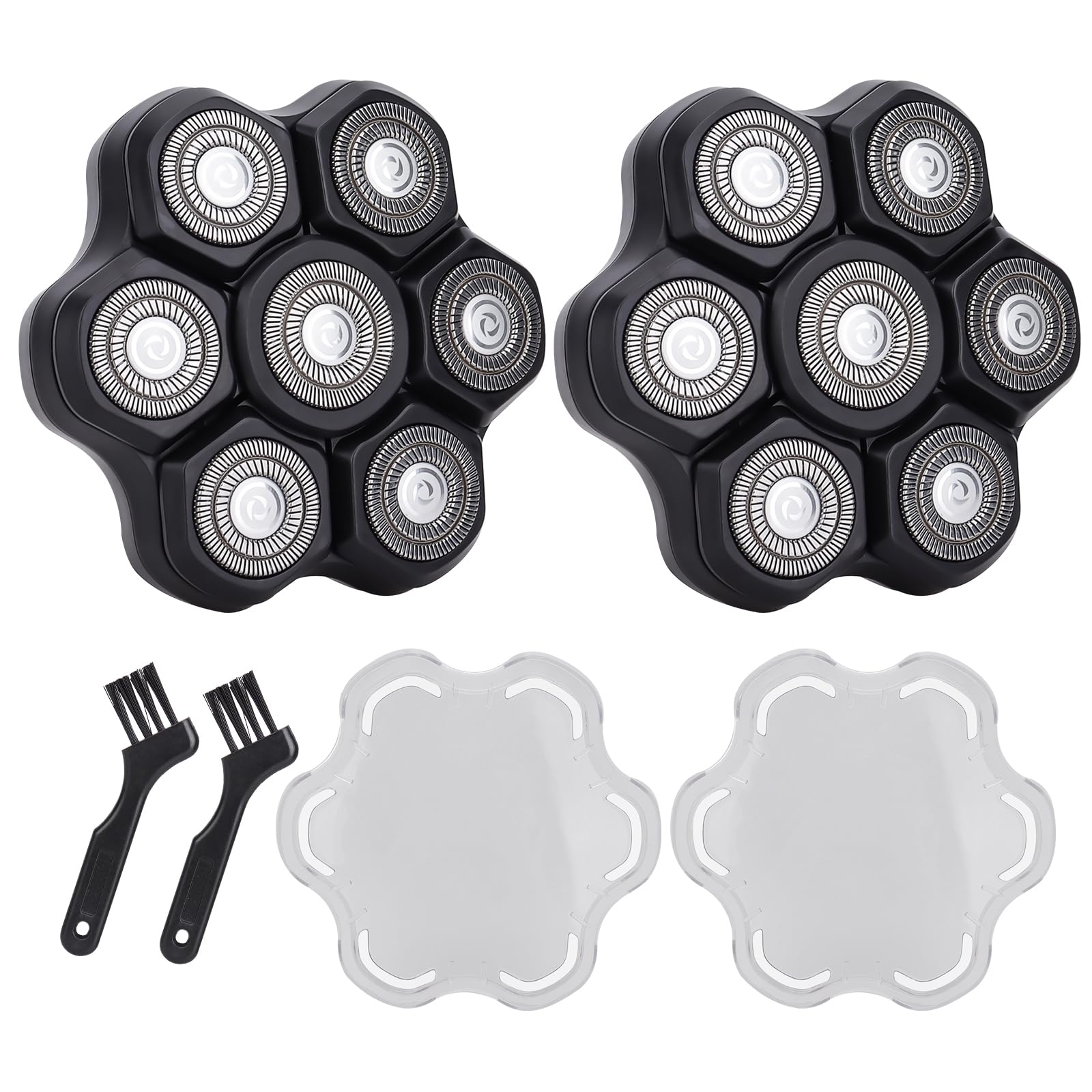7 Blades Head Shaver Replacement Heads - Magnetic Shaver Replacement Head - Universal Replacement Heads 2pcs 7D