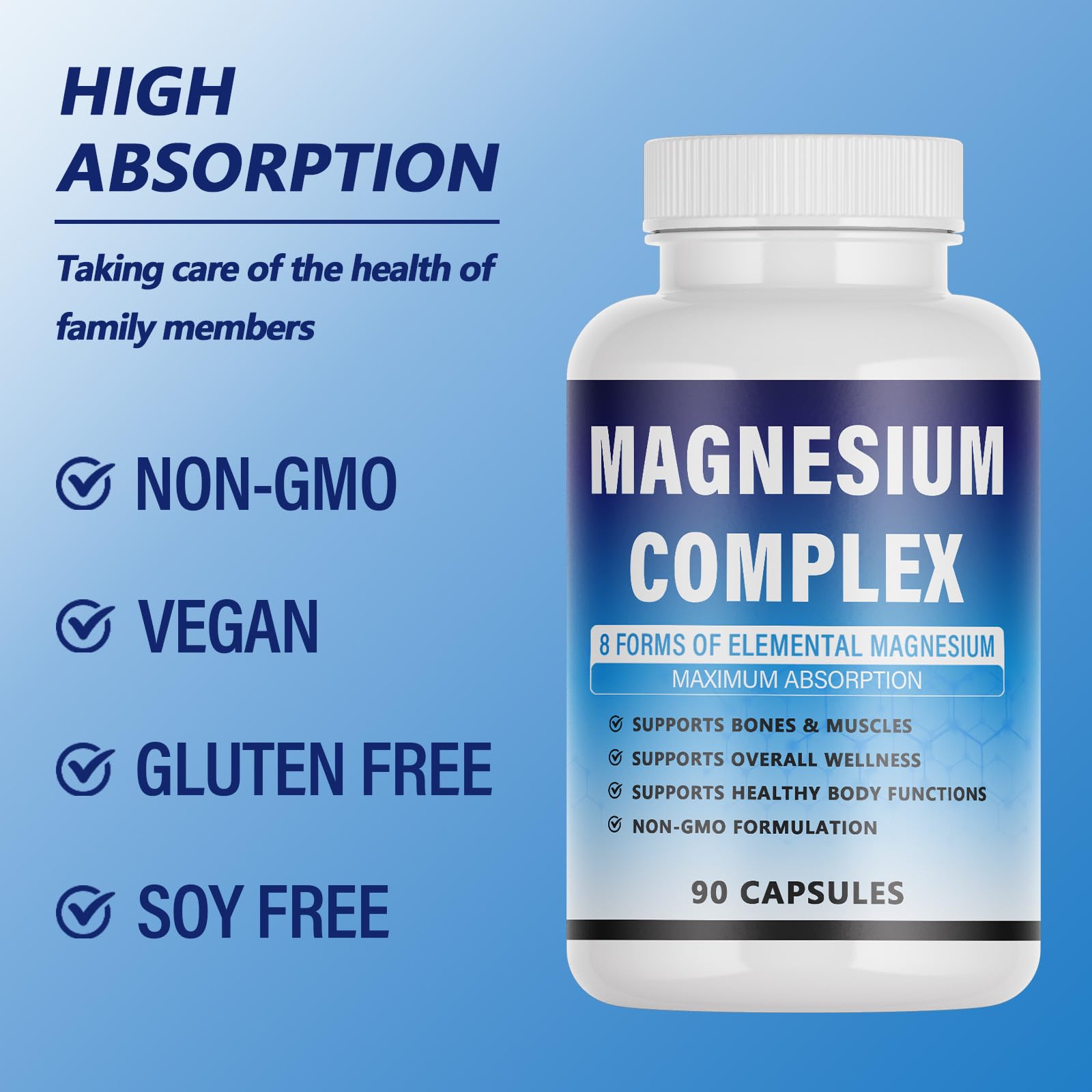 Bunkell Magnesium Complex 1000mg – 8 Forms For Maximum Absorption, Immune & Sleep Support