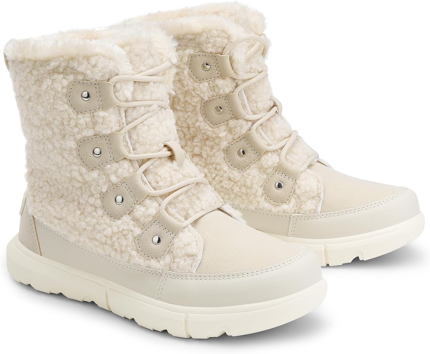 DREAM PAIRS Womens Winter Boots Cozy Faux Fur Anti-Slip Snow Boots Lace Up Comfort Stylish Ankle Booties for Cold Weather City Walk