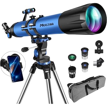 MEEZAA Telescope Astronomy Professional for Adults, 90 mm Aperture 800 mm AZ Mount Astronomical Refractor Telescopes for Chil