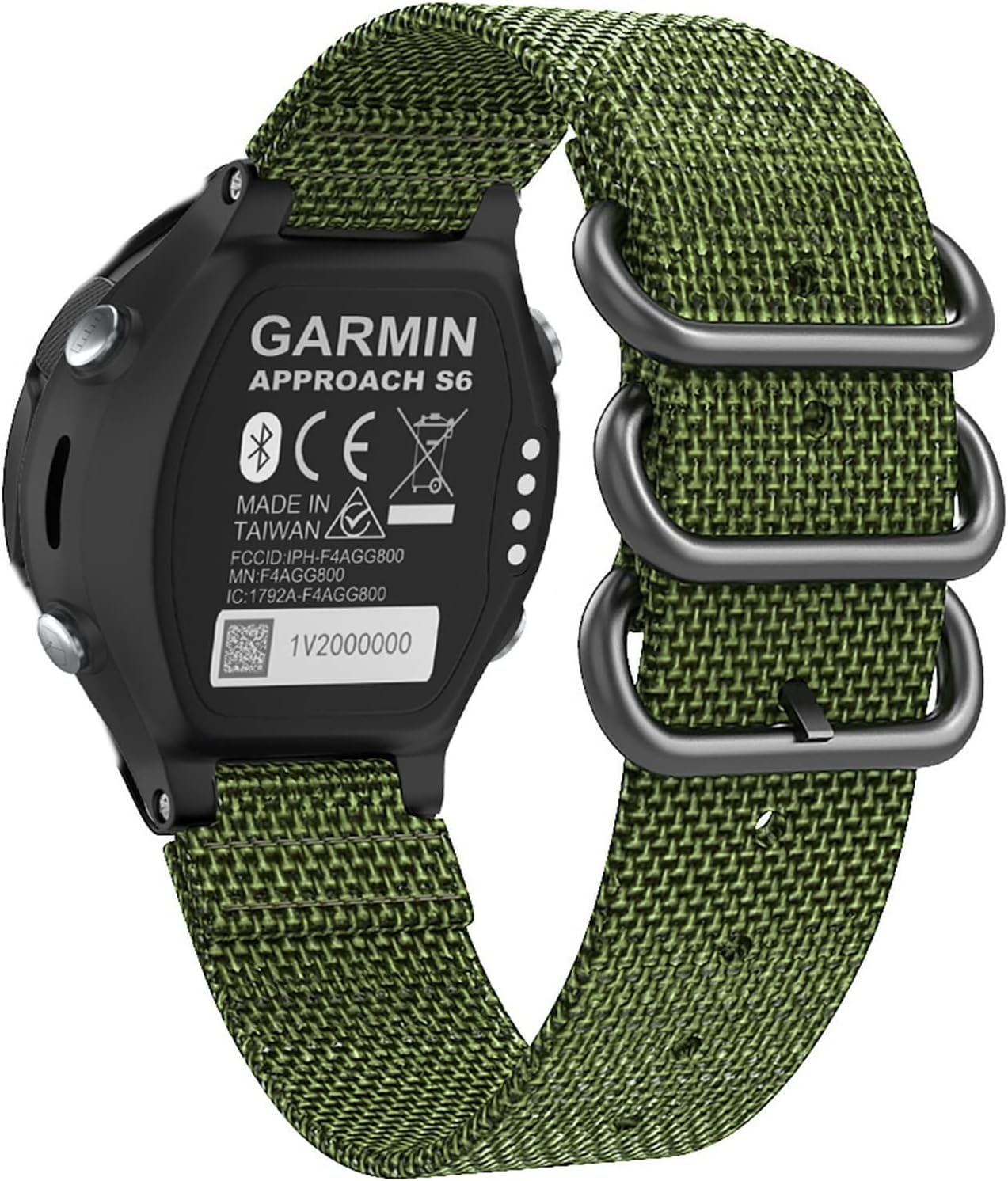 COOVS 15mm Sport Nylon Watchband Strap for Garmin Approach S6 Smart Watch for Garmin Forerunner 735XT/220/230/235/620/630 Watch Band (Color : Preto, Size : 15MM)