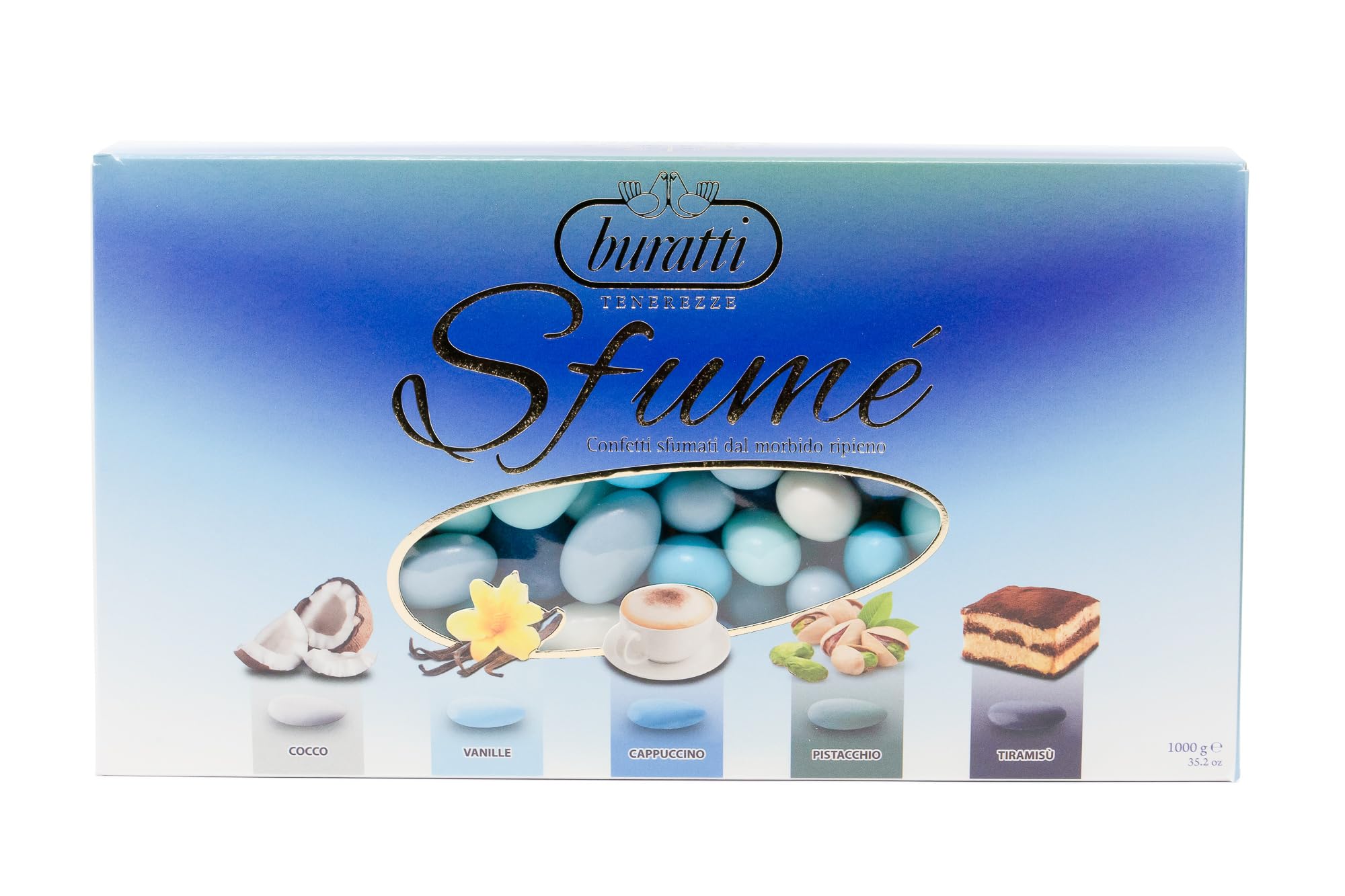 Buratti Confetti Tenerezze Sfume Blau Chocolate Coated Mandeln, 1 Stück