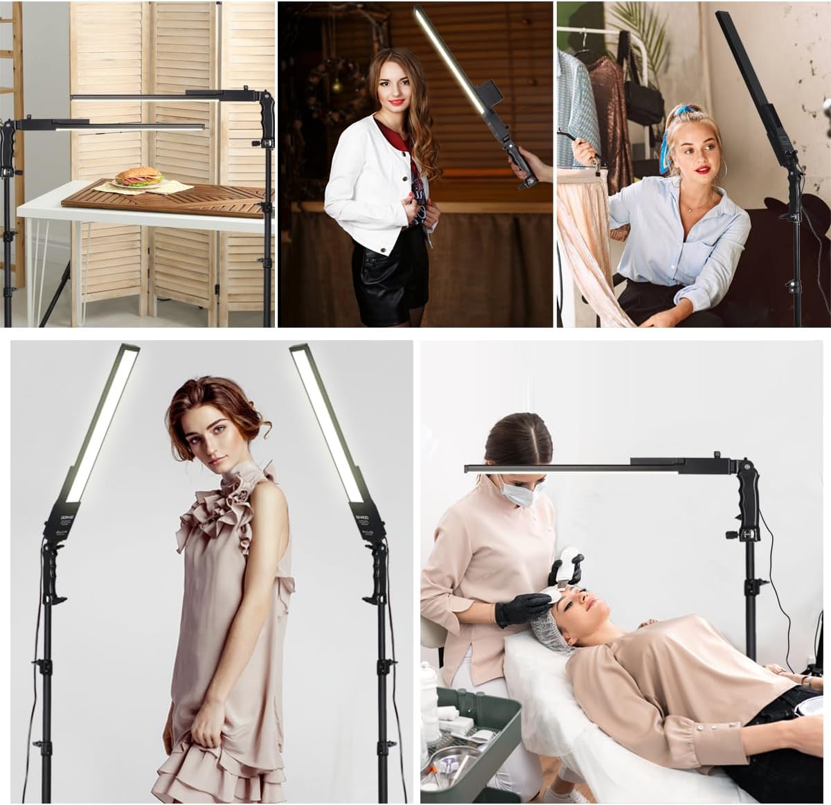 Photography Lighting, Battery Powered Portable Handheld Wand Dimmable LED Studio Light Stick Kit with NP-F970 Li-ion Battery, Stand, Remote for YouTube Video Recording, Streaming, Portrait