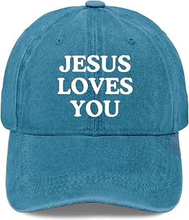 Jesus Loves You Hats for Women Funny Washed Distressed Baseball Cap