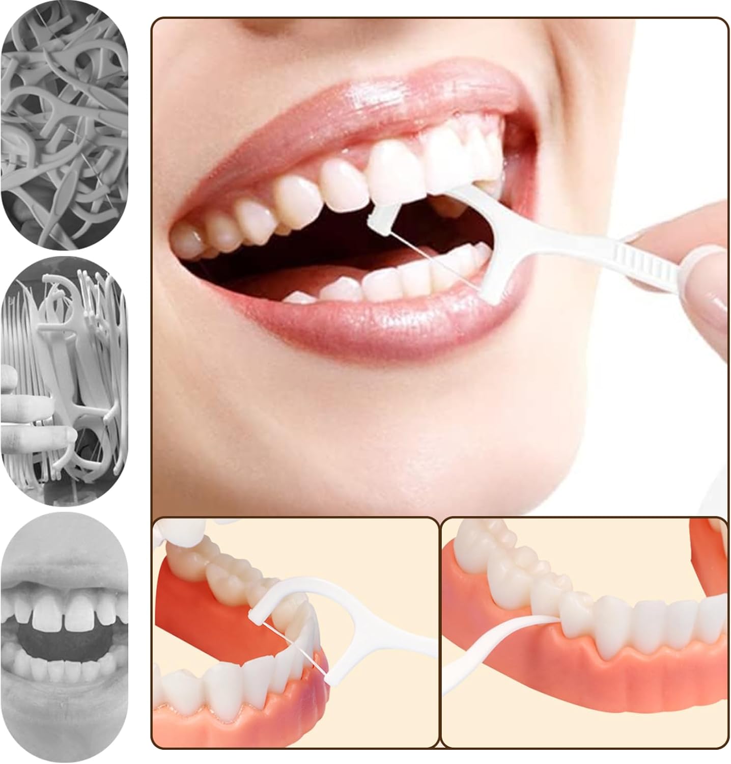 3Pcs Floss Dispenser, Dental Floss Pick Holder 1x4 Portable Automatic Pick Dispenser Box ABS Reusable, for Cleaning Teeth & Oral Care
