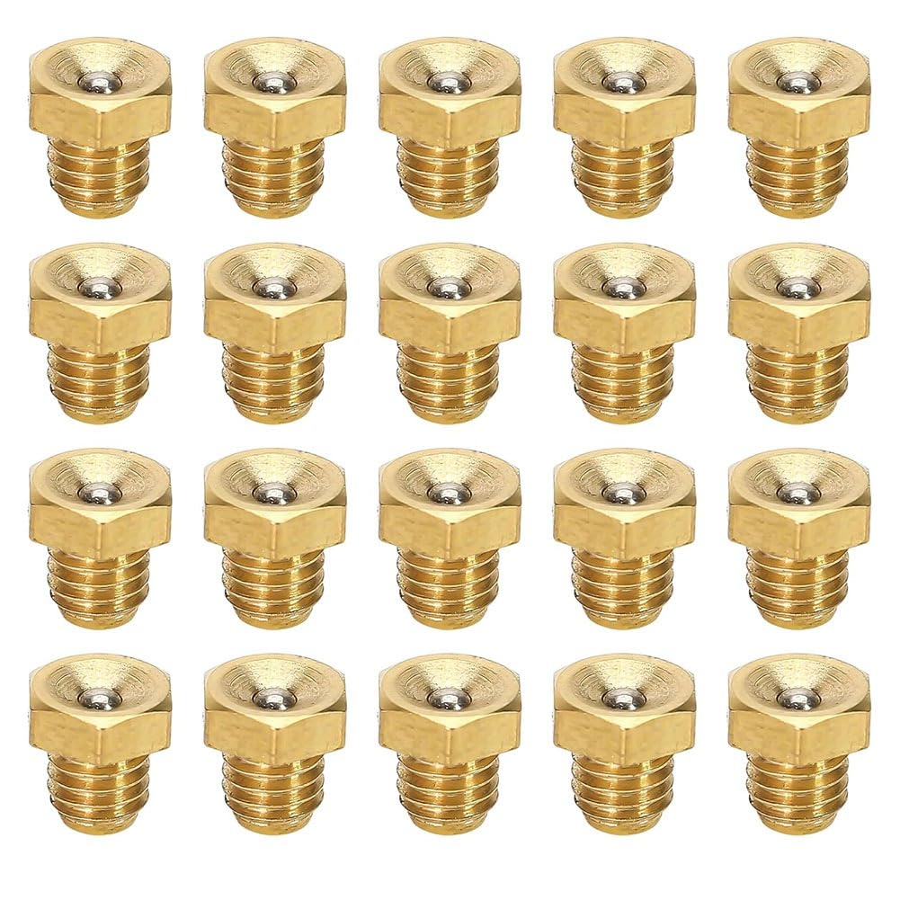 Muuoeou 20pcs M6x1mm Metric Male Thread Flush Straight Grease Zerk Nipple Accessories for Machine Tool Accessories Lubrication