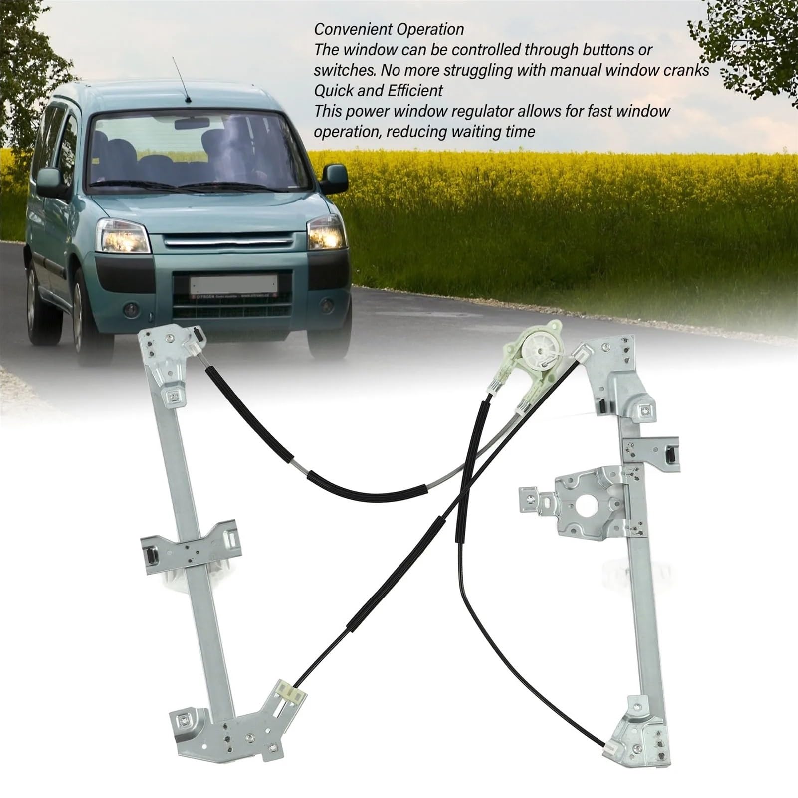 Elevalunas Para Citroen Para Berlingo 1995-2008 Elevalunas Eléctrico Elevalunas Eléctrico Elevalunas Reemplazo Alta Seguridad Regulador Ventanilla(Left)
