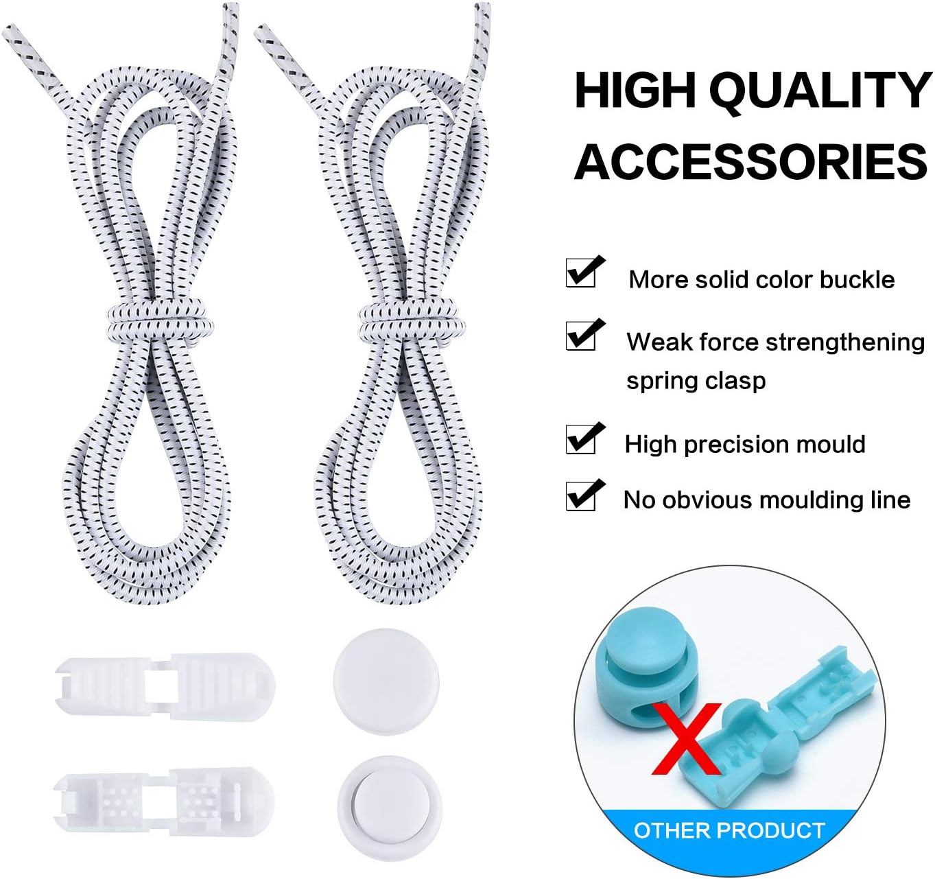 No Tie Shoe Laces for Kids Adults, Elastic laces with Lock Device for Sneakers : Clothing, Shoes & Jewelry