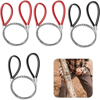 Pack of 4 Rope Saw Stainless Steel Wire Saw Pocket Saw Hand Chain Saw