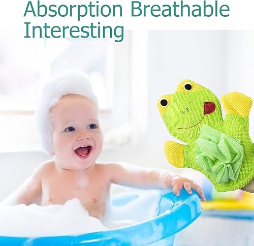 Miniatura 2 de AUEAR, Manoplas de esponja de baño de tela de felpa de dibujos animados, marionetas de mano, manoplas de baño, 4 uds