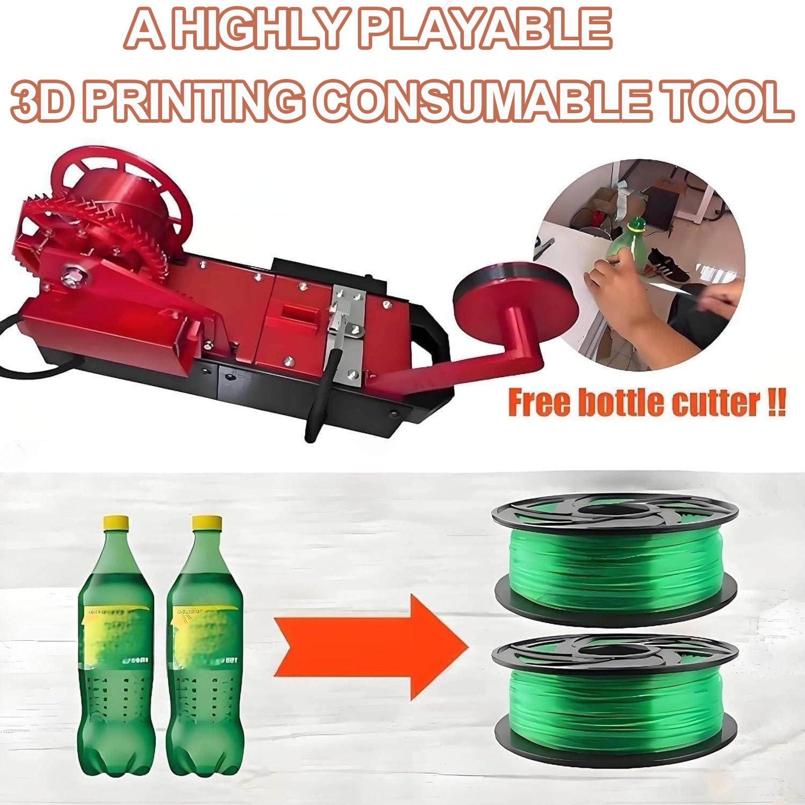 Machine à filament pour imprimante 3D, extrudeuse de filament de bureau avec contrôle numérique de la température, recyclage de bouteilles en PETG, prend en charge le PLA ABS PETG pour les projets de