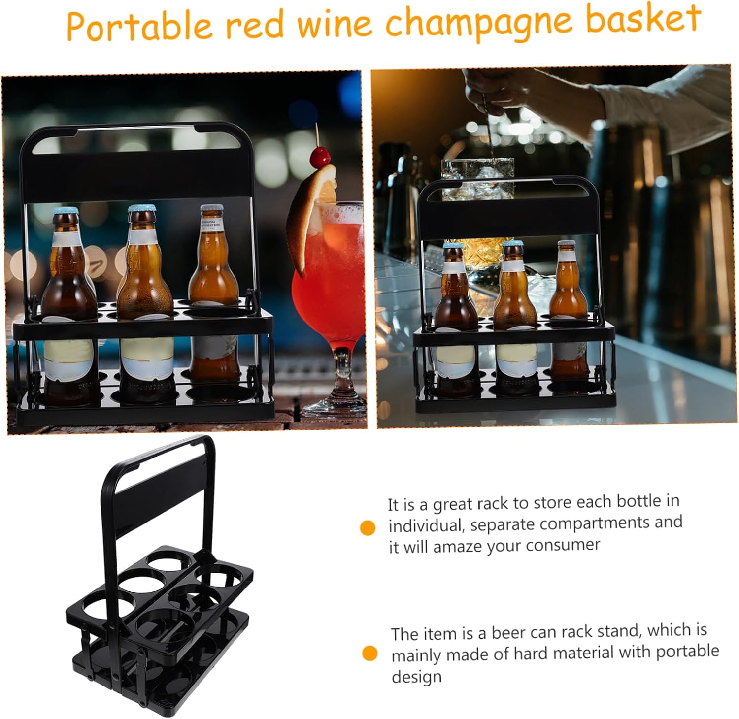 1pc Bottle Storage Organizer Beer Rack Bottles Carrier Versatile Drink Carrier for Daily Use
