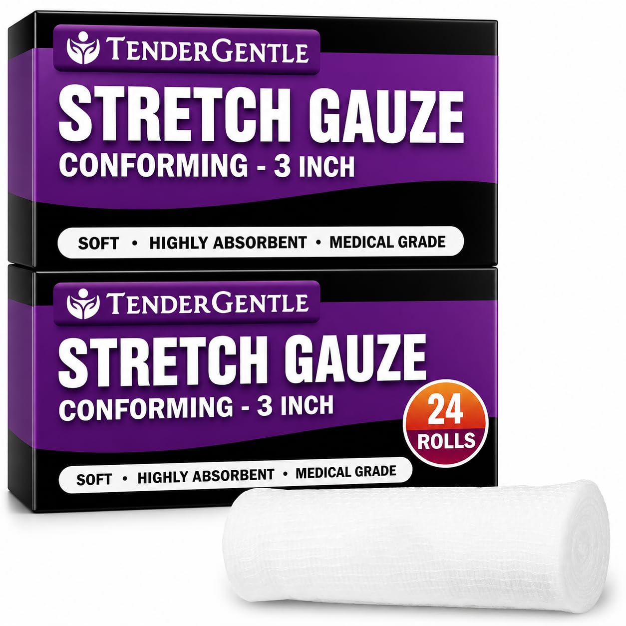 Conforming Stretch Gauze Rolls 3 Inch - Pack of 12 White Non Sterile Gauze Wrap for Wounds - Good for Sprained Ankles, Wrists, and More — Amazon image 8