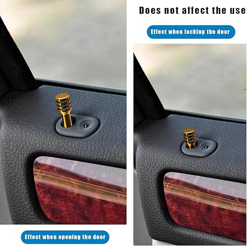 Miniatura 4 de Suvnie 4 pomos para cerradura de puerta de automóvil, 1.93 x 0.47 pulgadas, aleación de aluminio, pasadores de bloqueo de puerta interior,