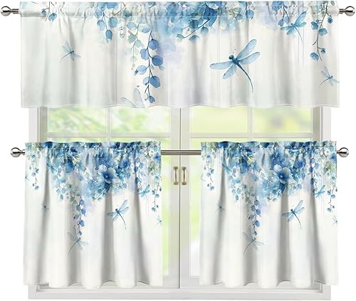 Miniatura 39 de Cortinas de Cocina con Patrón de Gallo Juego de 3 Piezas Elegante Juego de Cortinas de Cocina y Cenefas Elegante Juego de Cortinas de Sombra para